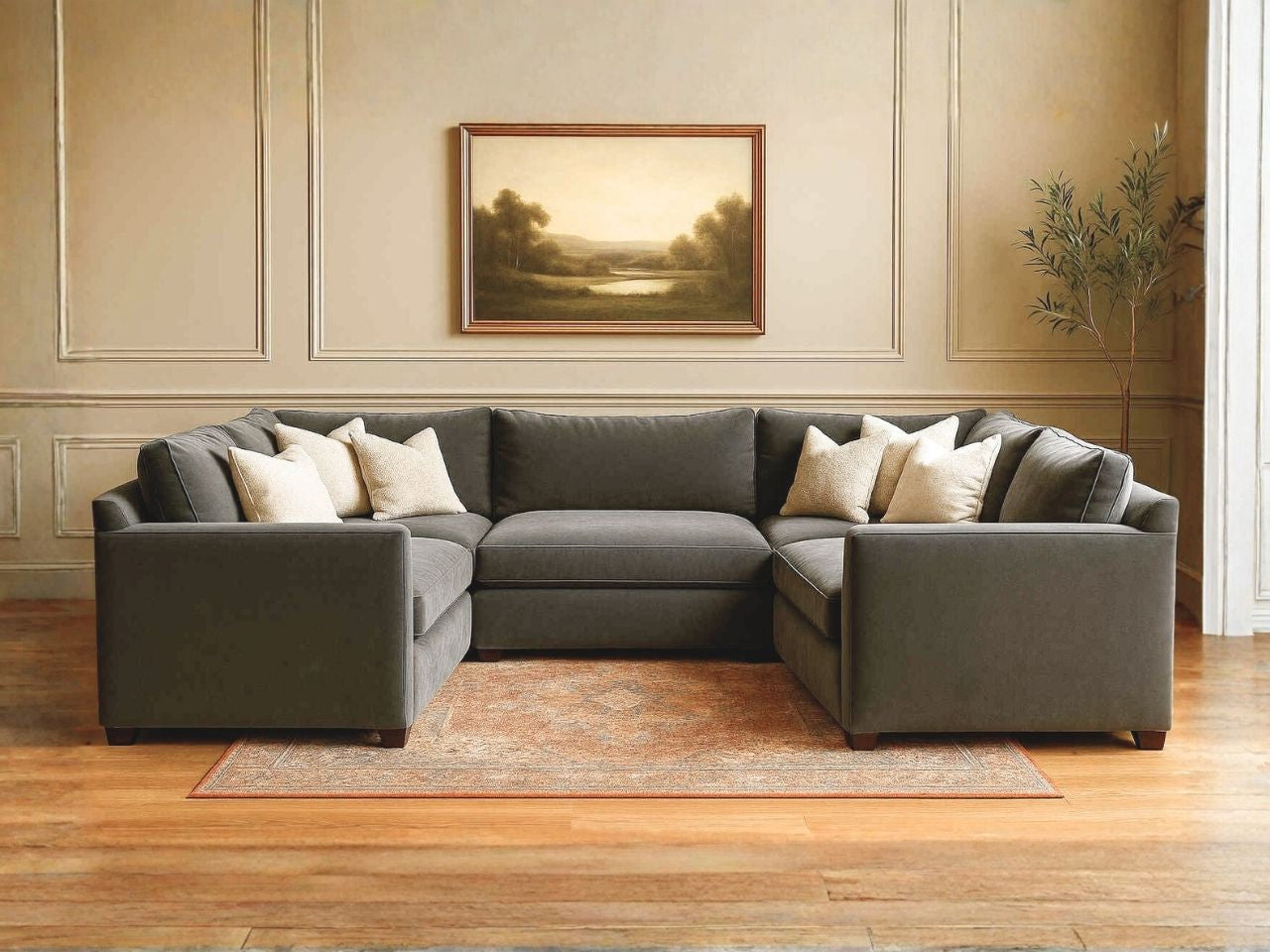 Custom 5-pc Cloud Modular Sectional - U Configuration configuration 5