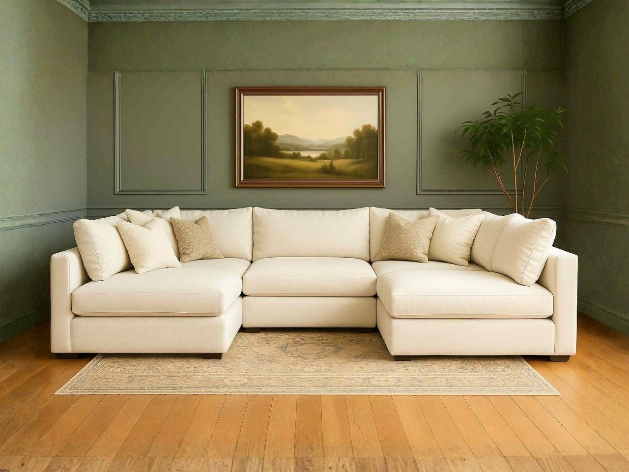 Custom 5-pc Cloud Modular Sectional - U Configuration configuration 2