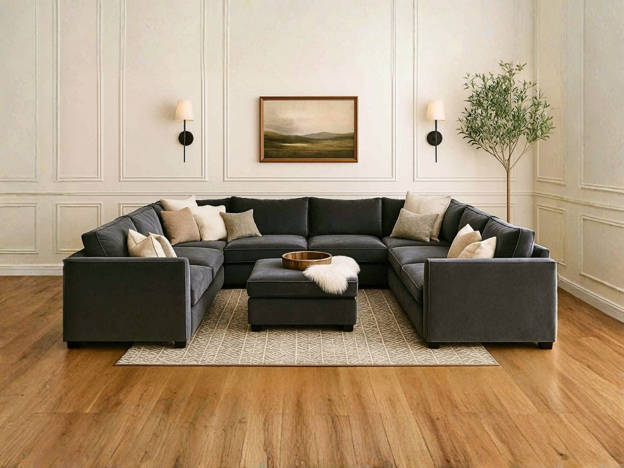 Custom 9-pc with Ottoman Cloud Modular Sectional view 4