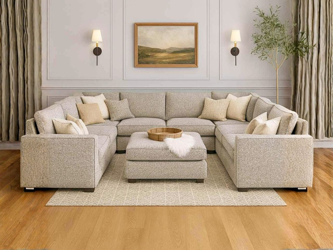Custom 9-pc with Ottoman Cloud Modular Sectional view 3