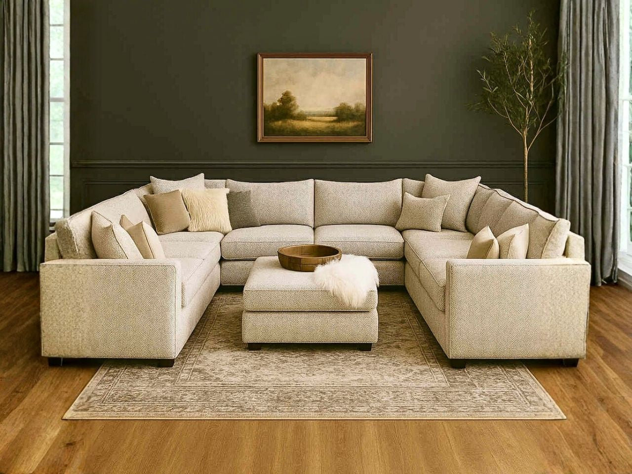 Custom 9-pc with Ottoman Cloud Modular Sectional view 5