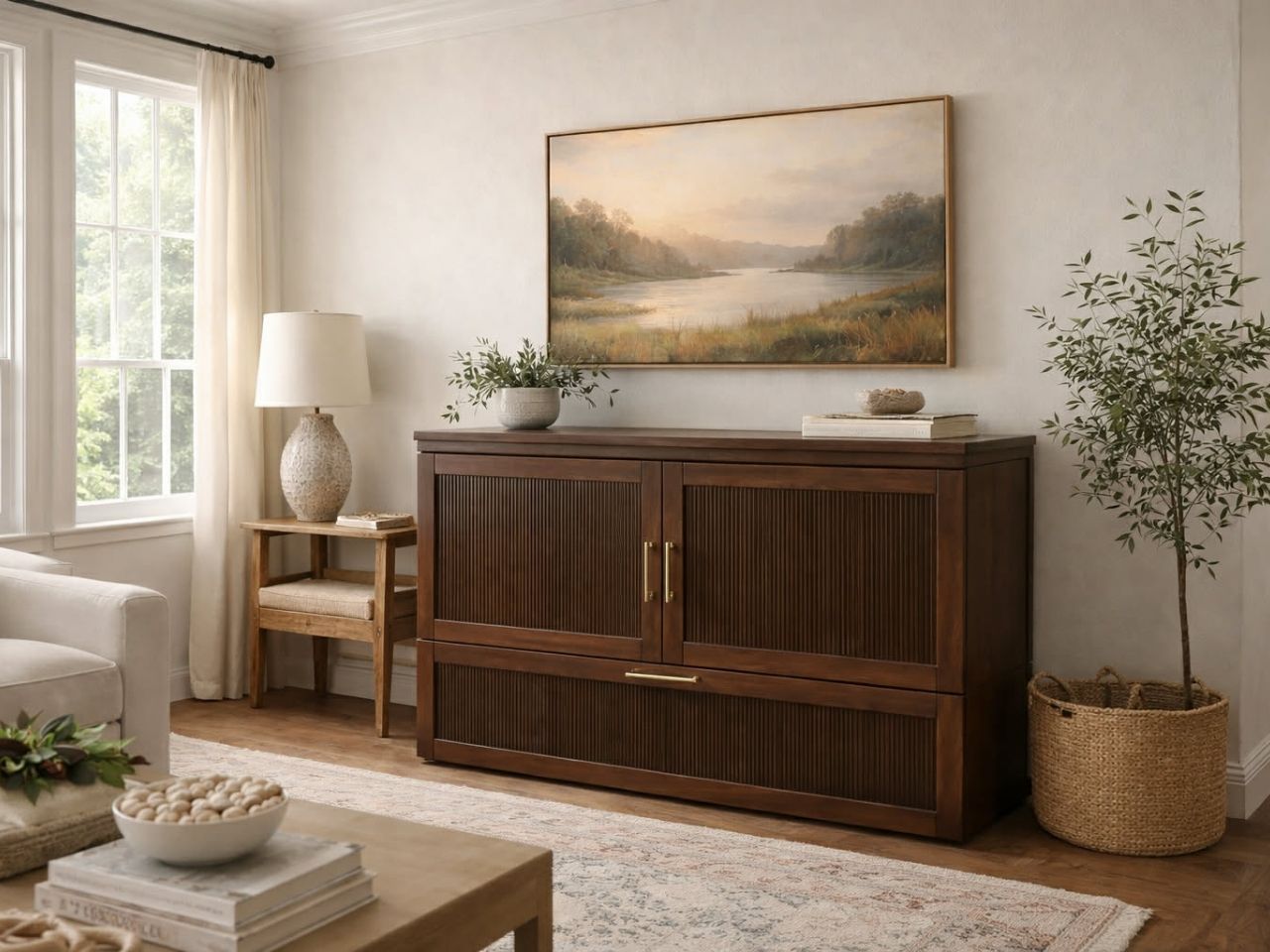 ANNA Solid Wood Cabinet Bed Queen Size configuration 3