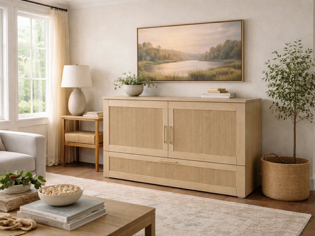 ANNA Solid Wood Cabinet Bed Queen Size configuration 2