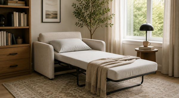 Compact reading chair creating a comfortable personal corner in a Victoria home