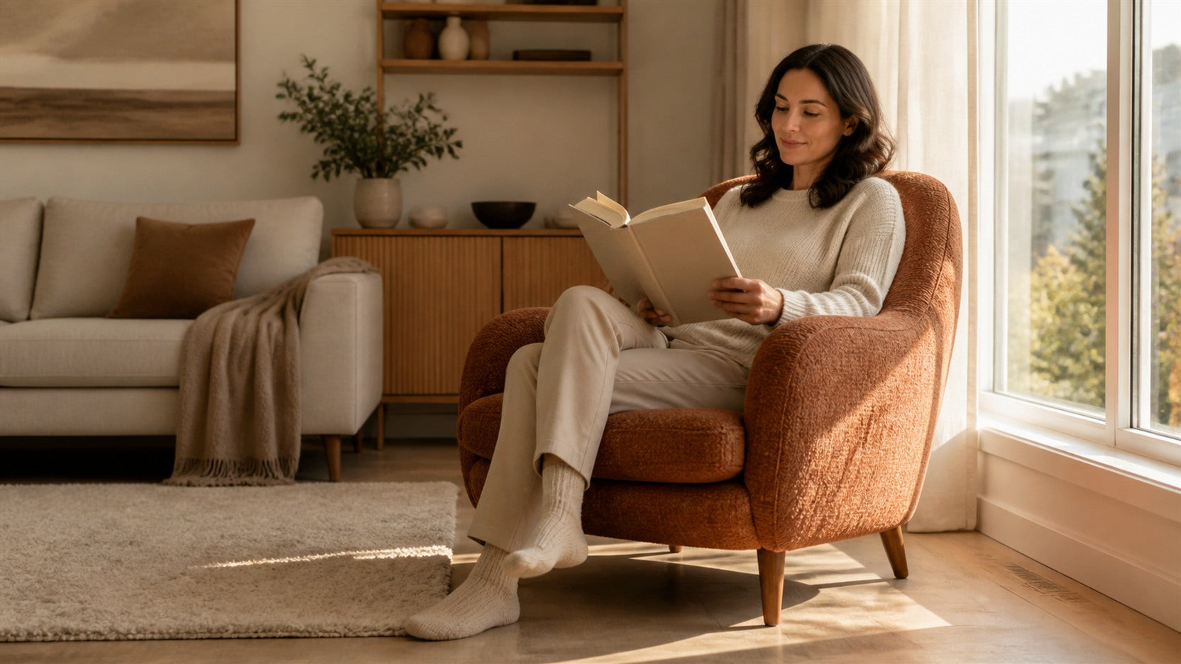 Accent chair styled for reading comfort in a Victoria living room