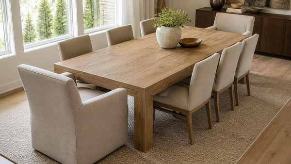 Armed and armless dining chairs compared for comfort, width, and table clearance