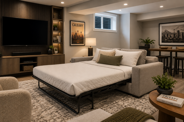 Sofa bed Victoria basement with space for overnight guests