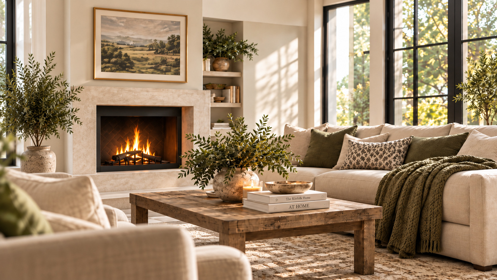 A cozy, styled living room by Showhome Furniture
