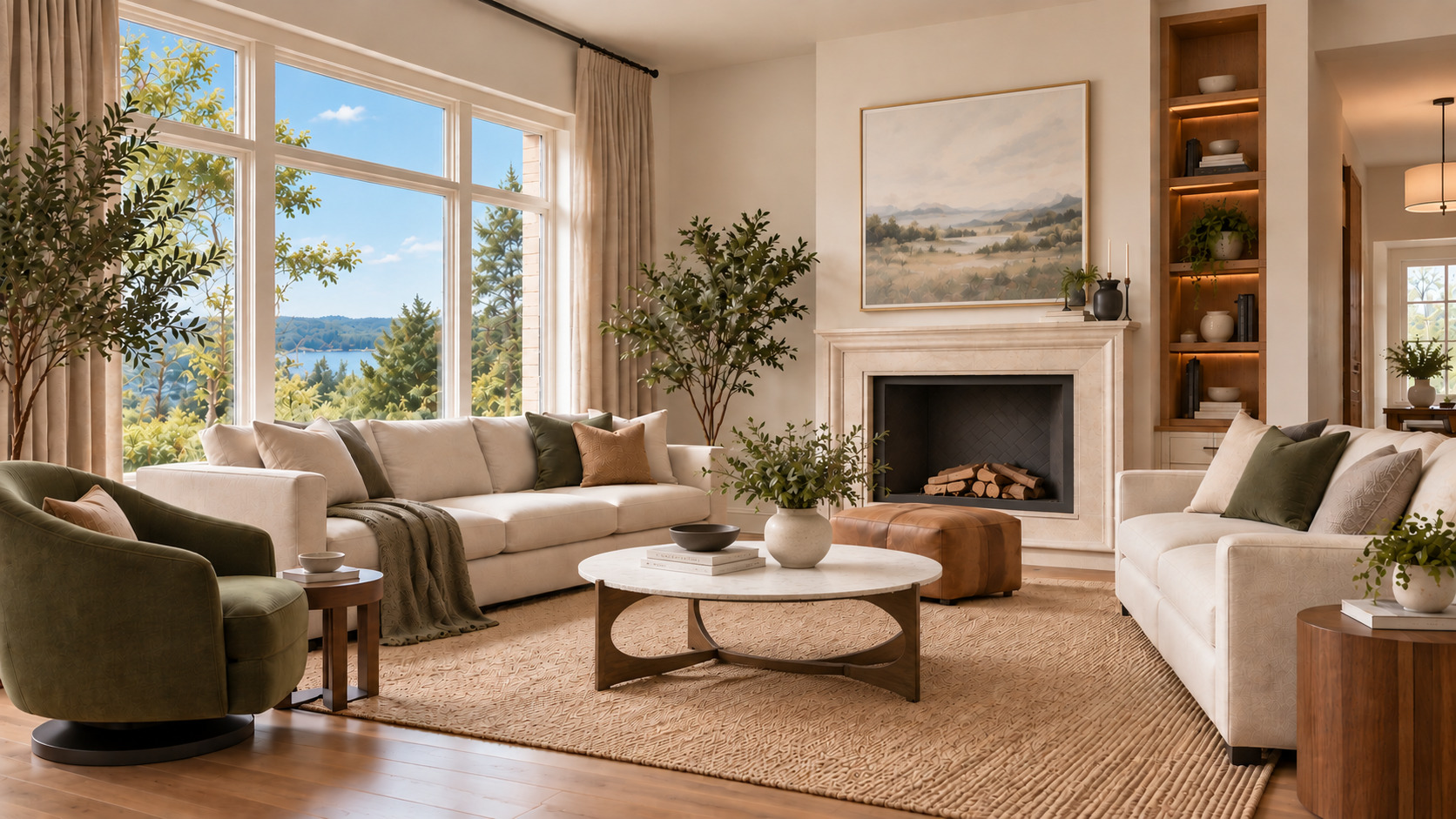 Custom sectional and living room seating on display at the Showhome Furniture showroom